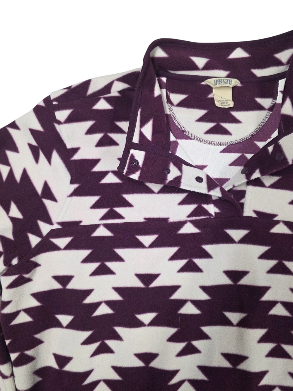 EUC Duluth Trading Co. Southwestern Geometric Snap Fleece Pullover XXL